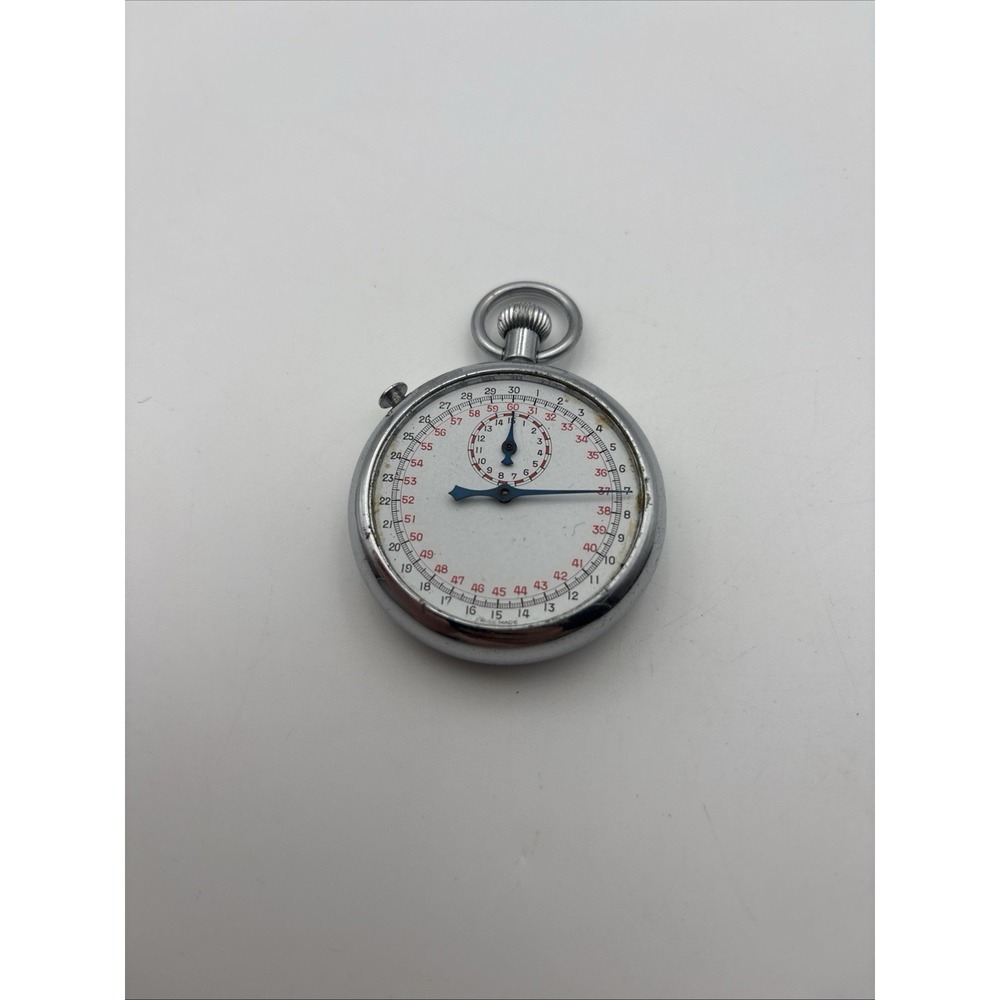 Swiss Made Mechanical Wind Up Vintage Stopwatch Screen Needs Repair